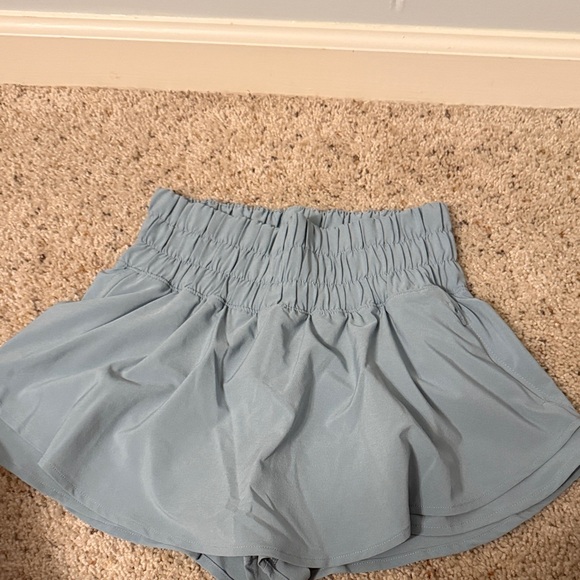 Light Blue Ruffled Shorts - Picture 1 of 1